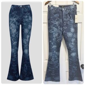 NWT 7 For All Mankind Ultra High-Rise Floral
Skinny Bootcut Jeans Size 27 NEW